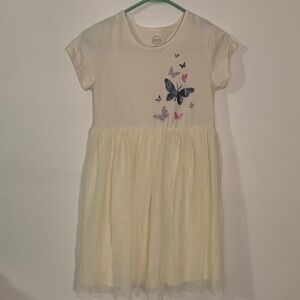 Wonder Nation Cream Dress with Butterfly Design